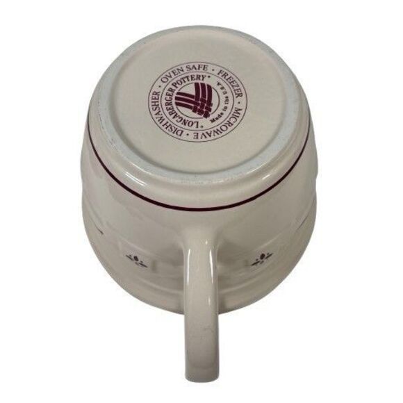 Longaberger Pottery Classic Red Woven Traditions 2 Qt Mixing Pitcher Batter Bowl - Picture 7 of 9